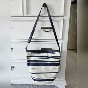 a new day Navy and White Striped Convertable Shoulder Bag